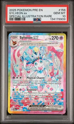 2025 Pokemon Prismatic Evolutions Sylveon ex Special Illustration Rare PSA 10 - Image 1