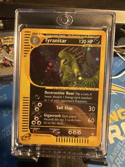 Tyranitar Aquapolis Holo Rare H28/H32 with great SWIRL 💎 Pokemon vintage - Image 3