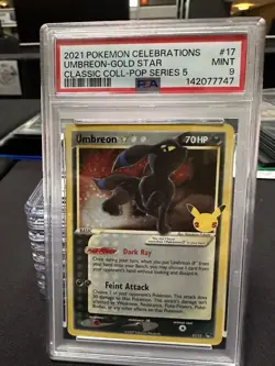 2021 POKEMON CELEBRATIONS CLASSIC COLL #17 UMBREON-GOLD STAR PSA 9 - Image 1
