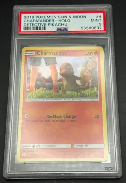 Charmander #4 PSA 9 2019 Pokemon Sun & Moon Detective Pikachu Holo - Image 1