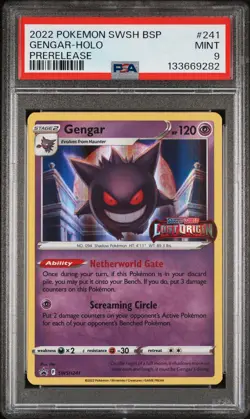 133669282 Gengar 2022 Pokemon SWSH Lost Origin Prerelease Promo #SWSH241 PSA 9 - Image 1