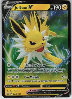 Pokemon TCG Jolteon V Promo SWSH: Sword & Shield Promo Cards SWSH151 - Image 1