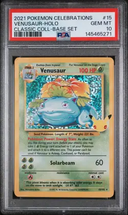 2021 POKEMON CELEBRATIONS CLASSIC COLL #15 VENUSAUR-HOLO PSA 10 - Image 3