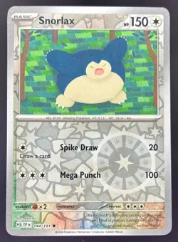2024 Pokemon Gaming SV Surging Sparks - SSP EN Snorlax Reverse Holo #144/191 - Image 1