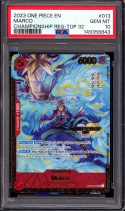 2023 One Piece Championship Regional Top 32 Marco #13 PSA 10 GEM MINT - Image 1