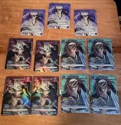 Union Arena BUNDLE Bleach Binder Cards Purple Byakuya, Kisuke, Renji - Image 1