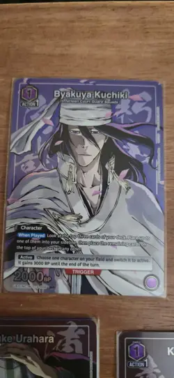 Union Arena BUNDLE Bleach Binder Cards Purple Byakuya, Kisuke, Renji - Image 2