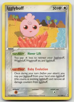 Pokemon Card Igglybuff Rare Crystal Guardians 21/100 - Image 1