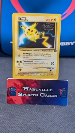 Pokemon TCG Pikachu #4 Stamped 1999 WB Movie Black Star Promo Card HP - Image 1