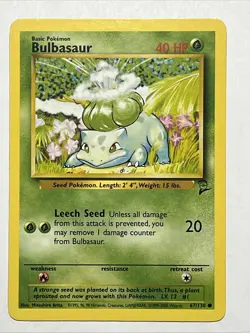 BULBASAUR 67/130 - VINTAGE WOTC Pokemon Card - BASE SET 2 - NM/M - Image 1