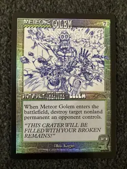 Magic MTG - Meteor Golem (1660) (Rainbow Foil) - Secret Lair Drop - Image 1