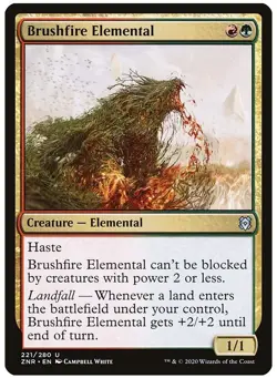 x4 NM (Playset) Brushfire Elemental, MTG, Zendikar Rising, Magic, 221 - Image 1