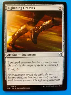 MTG 1x Lightning Greaves # 217 Commander 2019 Modern Magic the Gathering x1 NM - Image 1