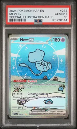 2024 POKEMON PAF EN-PALDEAN FATES SPECIAL ILLUSTRATION RARE #232 MEW EX PSA 10 - Image 1