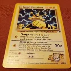 Lt. Surge's Electabuzz 006/132 Gym Heroes Holo NM amazing Pokemon card - Image 1