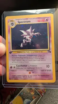 2000 French Pokemon Spectrum -Haunter- 1st Edition Fossil Holo Swirl - Image 3