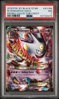 2016 POKEMON XY BLACK STAR PROMO COLLECTOR CHEST #XY166 M GENGAR EX PSA 7 - Image 1