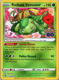 Pokemon TCG Radiant Venusaur 4/78 Pokemon GO Holo NM - Image 1