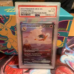 2023 POKEMON MEW EN-151 SPECIAL ILLUSTRATION RARE #199 CHARIZARD EX PSA 8 - Image 1
