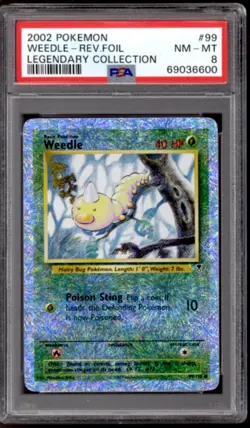 Pokemon Legendary Collection Reverse Holo Foil Weedle 99/110 PSA 8 - Image 1