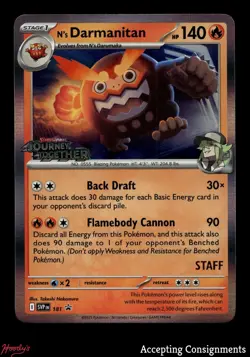 2025 Pokemon TCG Scarlet & Violet Black Star Promo N's Darmanitan STAFF STAMP - Image 1