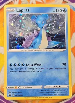 🔥Pokemon Lapras SWSH051 Cosmos Black Star Promo Holo Sword & Shield Swirl📈👍 - Image 1