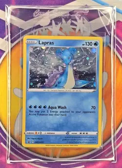 🔥Pokemon Lapras SWSH051 Cosmos Black Star Promo Holo Sword & Shield Swirl📈👍 - Image 3
