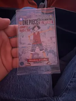One Piece Monkey D. Luffy US Voyage College Basketball Promo Card SEALED - Image 1