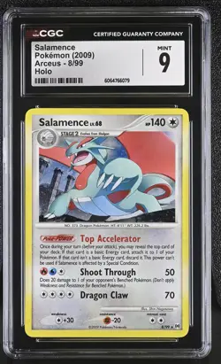CGC 9 MINT Salamence 2009 Arceus 8/99 Holo Pokemon Card - Image 1
