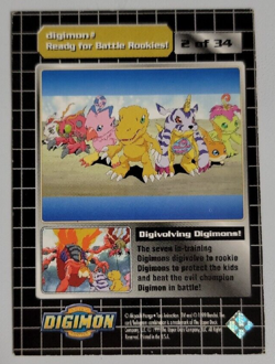 Digimon Digital Monsters 1999 Trading Card Bandai 2 Of 34 Digistamped Ready for - Image 2