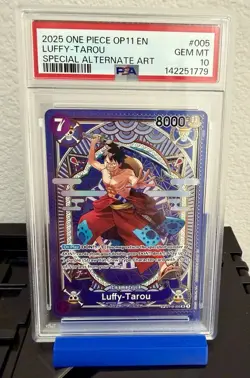 LUFFY TAROU SP OP11 ONE PIECE CARD PSA 10 🔥 ENGLISH + US + SHIPS FAST, GORGEOUS - Image 1