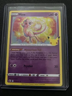 Pokemon TCG Mew Celebrations Holo Rare Card 011/025 Mint Condition - Image 1