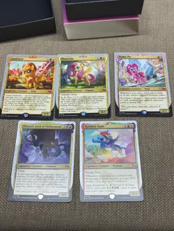 Magic the Gathering Secret Lair Ponies Galloping set of 5 cards in box as shown - Image 1