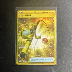 Pokemon Super Rod 276/193 Sv02 Paldea Evolved Gold Full Art Foil Trainer Card - Image 1