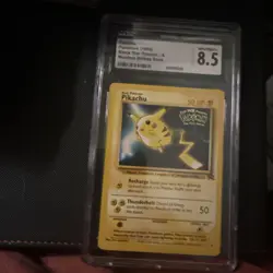 Pokemon TCG Pikachu #4 Stamped 1999 WB Movie Black Star Promo Card WOTC CGC 8.5 - Image 1