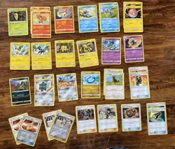 33 Pokemon Cards Sun & Moon Team Up Thirty-Three Card LOT Light Play Near Mint - Image 1