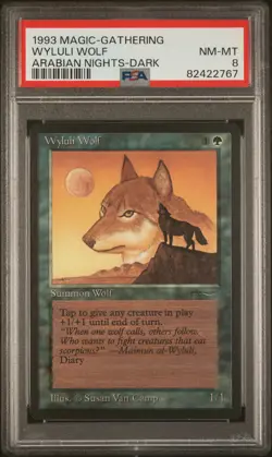 Wyluli Wolf (Dark) - Arabian Nights - MTG - NM to MINT. PSA 8. - Image 1