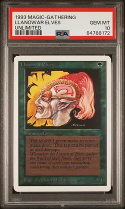 Llanowar Elves - Unlimited - GEM MINT - PSA 10. POP 33. More MTG in store. - Image 1