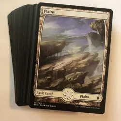 50 FULL ART PLAINS LAND LOT MTG - ASSORTMENT FROM ANY SET - FREE SHIPPING WHITE - Image 1