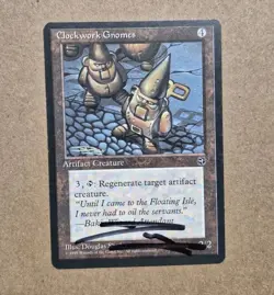 Unplayed Signed Clockwork Gnomes Homelands Magic MTG Douglas Shular Edh Cube Vtg - Image 1