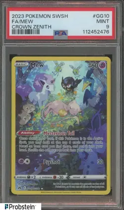 2023 Pokemon SWSH Crown Zenith #GG10 FA Mew PSA 9 MINT - Image 1
