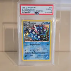 Pokemon TCG Greninja 040/122 XY BREAKpoint Cracked Ice Holo Rare PSA 8 - Image 1
