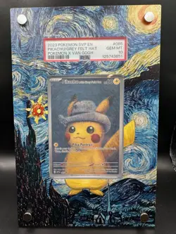 2023 POKEMON VAN GOGH PROMO #085 PIKACHU GREY FELT HAT PSA 10 - Image 1