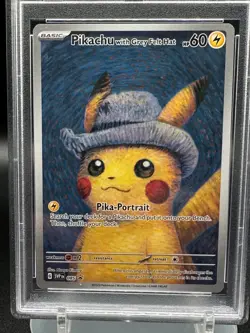 2023 POKEMON VAN GOGH PROMO #085 PIKACHU GREY FELT HAT PSA 10 - Image 2