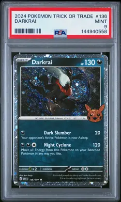 144940558 Darkrai 2024 Pokemon Trick or Trade #136 PSA 9 - Image 1