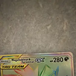 Pokemon Mega Sableye & Tyranitar GX Secret Rare Full Art Holo 245/236 TAG TEAM - Image 3