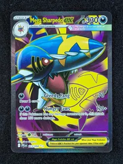 2025 Pokemon MEGA SHARPEDO EX #113/094 Phantasmal Flames Ultra Rare English - Image 1