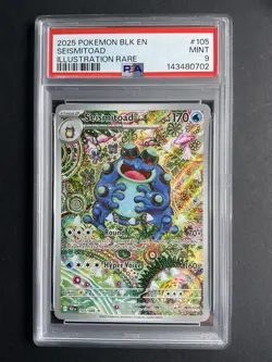 Seismitoad 105 PSA 9 2025 Pokemon Illustration Rare BLK EN - Image 1