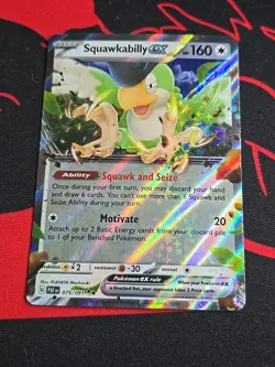 Squawkabilly ex 075/091 SV Paldean Fates Holo Pokemon - Image 1