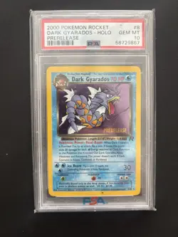 2000 POKEMON ROCKET #8 DARK GYARADOS-HOLO PRERELEASE PSA 10 - Image 1